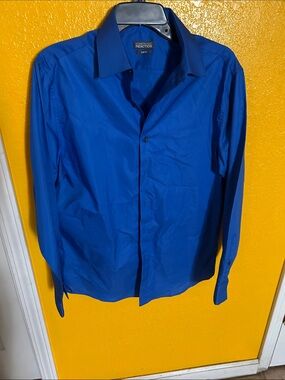 Kenneth Cole Royal Blue Long-Sleeve Dress Shirt